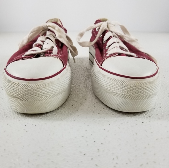 Nana Burgandy/Maroon White Canvas - Picture 4 of 9